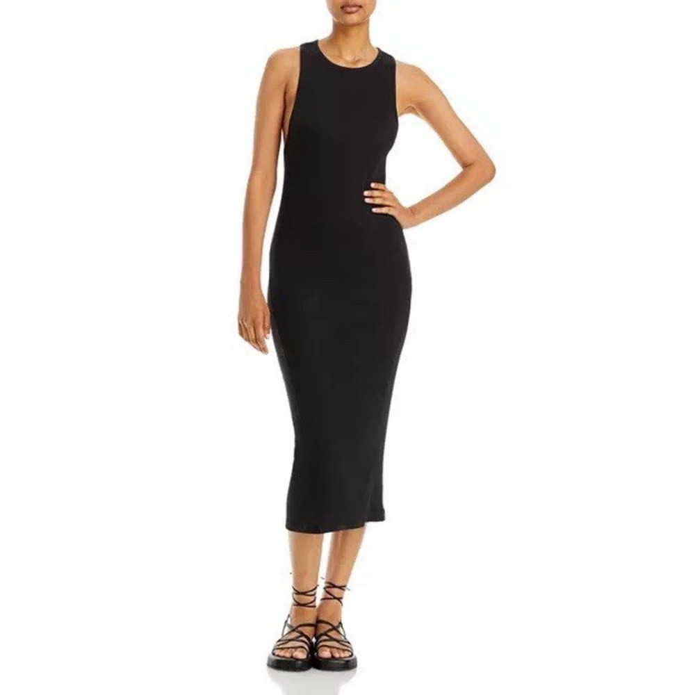 Rag & Bone Black Sleeveless Long Maxi Dress Jersey Knit Bodycon Size L